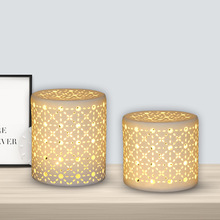 镂空陶瓷小夜灯饰星星装饰台灯具装饰礼物工艺品摆件桌灯调光家居