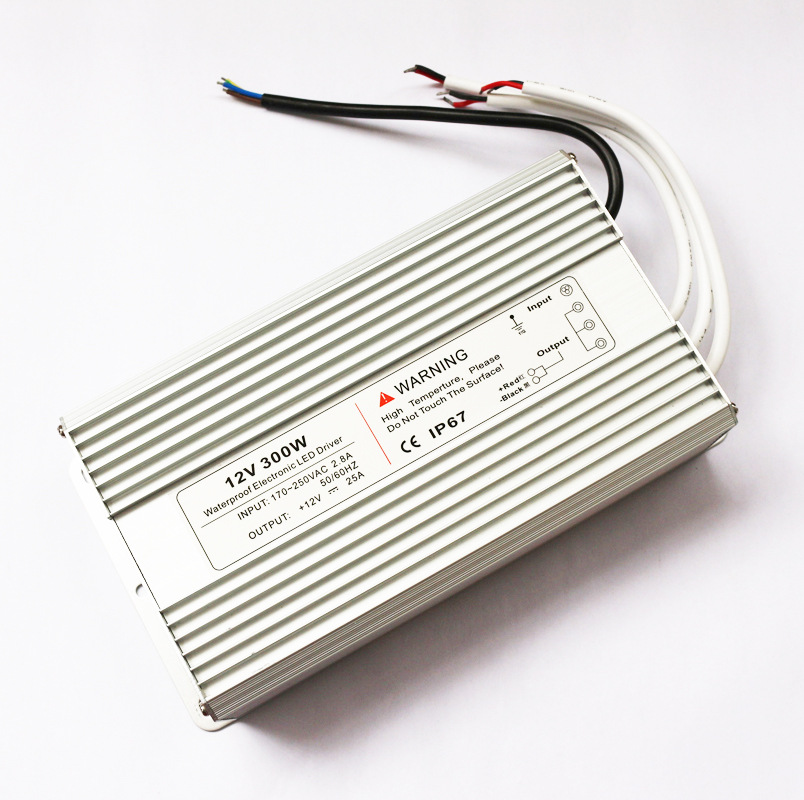大功率300W12V25A防水开关电源水底灯路灯户外铝壳防雨防水电源
