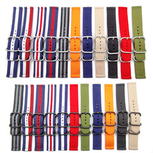 长短两节NATO 厚圆环扣磨砂喷砂 18 20 22 24mm尼龙帆布表带