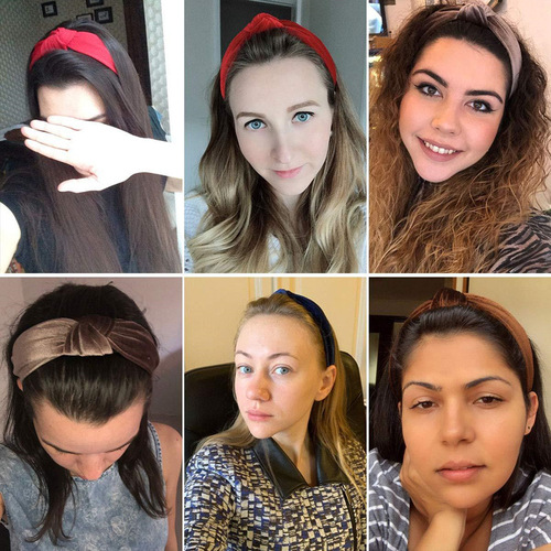  new solid color gold velvet knotted headband cross-border women's simple and versatile wide-brimmed hair headband batch