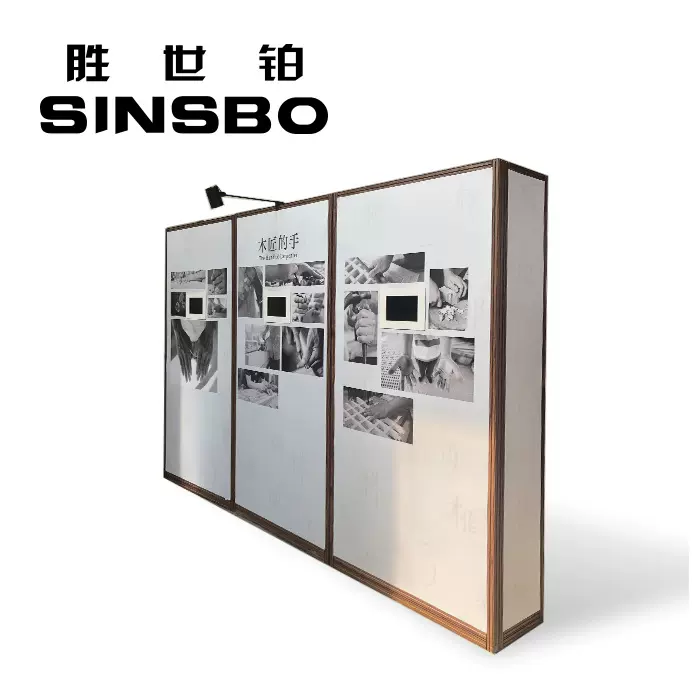 折叠四分卡布铝展架工业看板展示架40八面活动方柱铝槽灯箱广告架