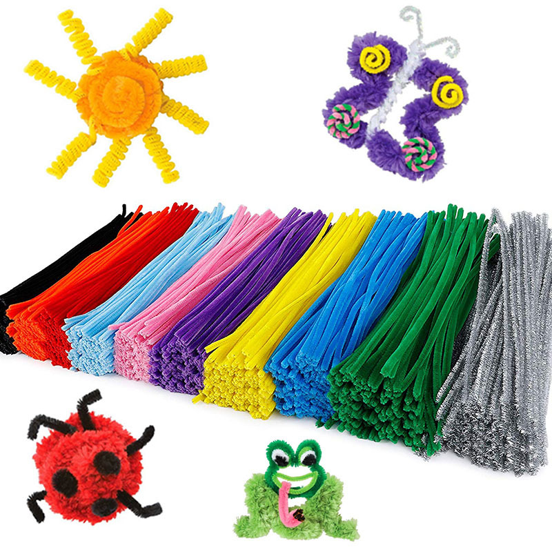 Fabricantes monocromáticos de lana verde DIY barra de torsión de lana de raíz de peluche infantil puzzle 24 colores 100 juguetes hechos a mano