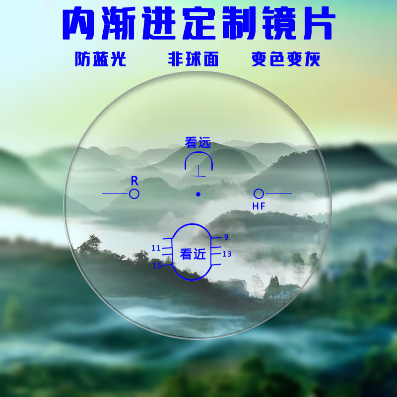 1.561.611.67 Progressive Lenses with Anti-Blue Light and Photochromic Properties, Custom-Made for Car Dealerships, Featuring Freeform Multifocal Design