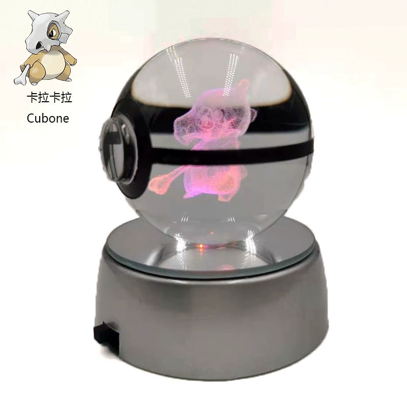 Хрустальный шар мультфильм Волшебный детский шар 50/80MM3D внутренний резной хрустальный шар CUBONE caracala