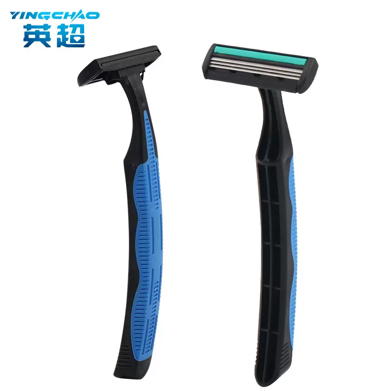 刮胡刀一次性酒店便携式一次性剃须刀三层不锈钢刀片浴场酒店用具