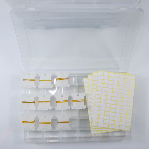 36-grid detachable storage box, cross-stitch thread winding board, leftover thread organizer set