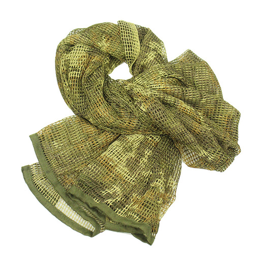 Special Forces CS tactical mesh scarf, outdoor sports chicken camouflage large mesh scarf, field army fan camouflage mesh scarf