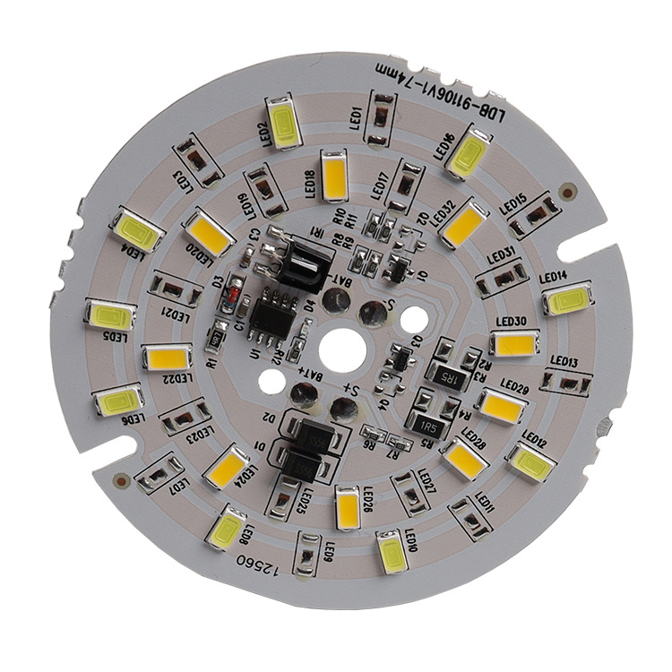재고 LED 태양 전구 광원 보드 3.2-3.7V 2 색 74MM 라운드 라이트 보드 공장 콘센트