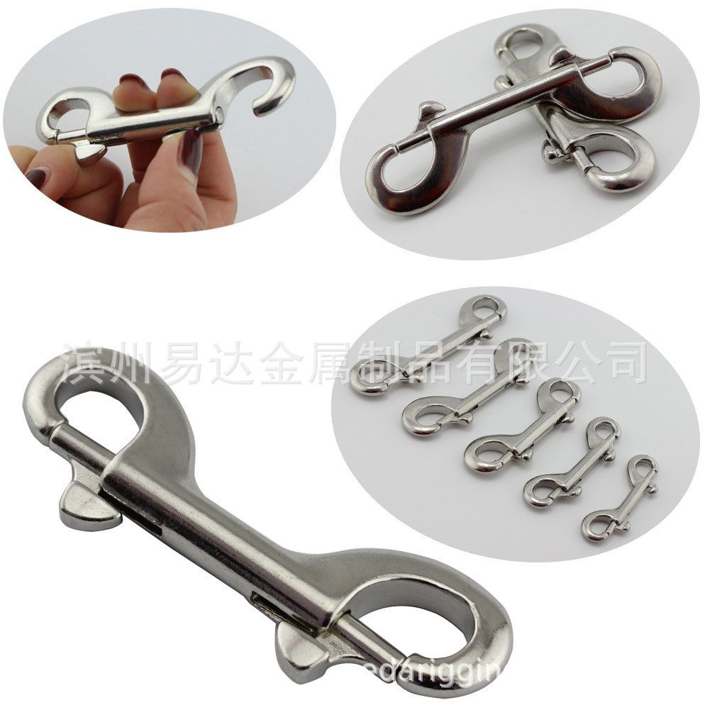 不锈钢316双头弹簧扣 潜水快卸弹簧钩  B型 厂家跨境批发宠物五金