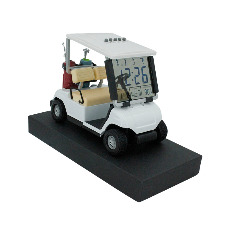 FUENTE de la fábrica al por mayor carrito de golf decoración de juguete carrito de escritorio regalo de reloj electrónico transfronteriza Venta caliente