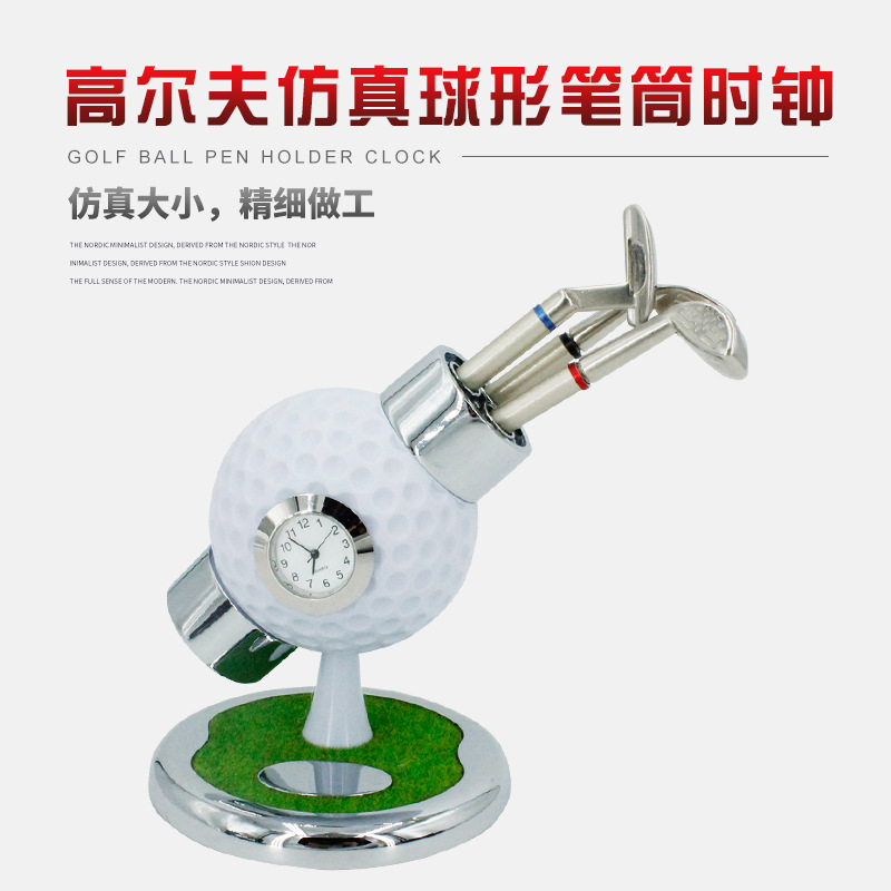 Directo de fábrica Golf regalo reloj pluma titular simulación forma esférica pluma titular LOGO Venta caliente transfronteriza