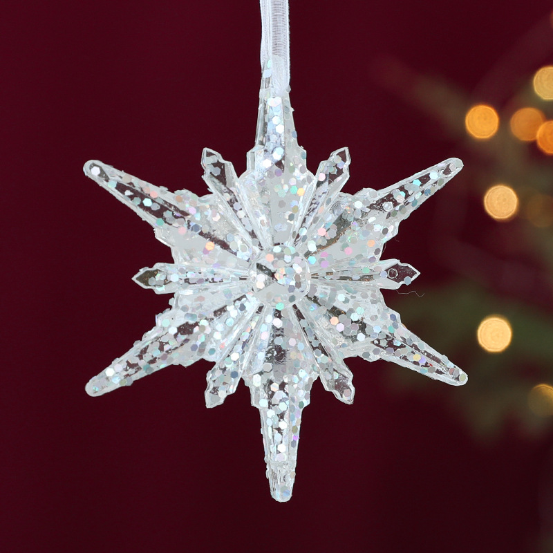 Adornos navideños de acrílico transparente con forma de reno, colgantes decorativos para árboles de Navidad, suministros de decoración para escenas navideñas, venta al por mayor.