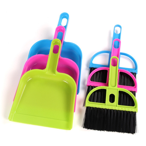 Candy color mini desktop cleaning brush, desktop computer keyboard brush, small broom, dustpan and shovel set