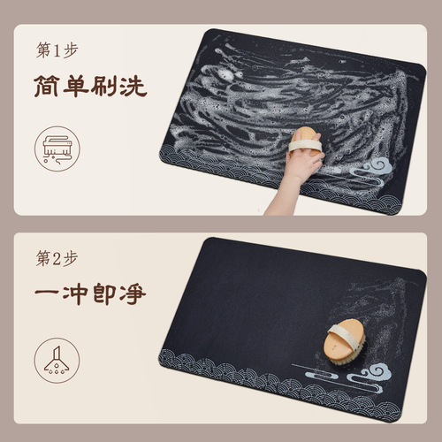 Nappa leather Chinese kitchen floor mats are oil-absorbent, water-absorbent, non-slip, household, stain-resistant, wipeable, and washable, long carpet floor mats.