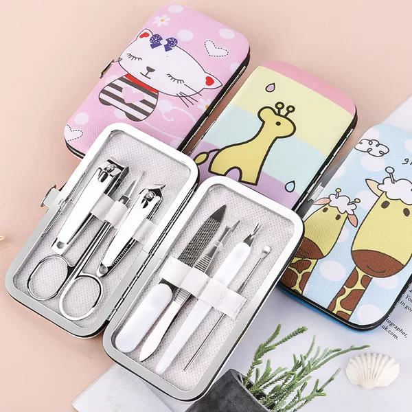 Creative Internet Celebrity Cartoon 7-Piece Nail Clipper Manufacturer Portable Manicure and Manicure Tools Household Nail Clipper Set