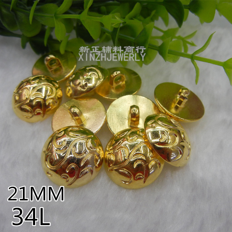 金色草花高脚纽扣扣子批发蘑菇纽扣头饰DIY批发厂家直销黄金色扣