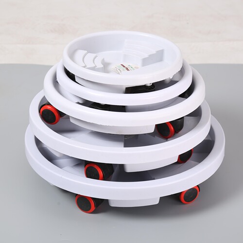 Thickened mobile breathable flower pot tray, trapezoidal universal wheel plastic flower pot water bottom bracket, flower pot base with wheels