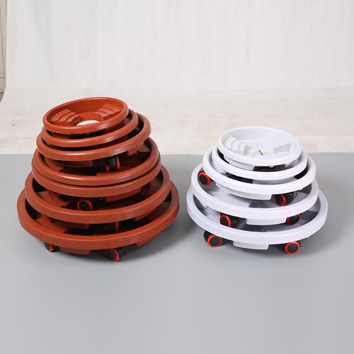 Thickened mobile breathable flower pot tray, trapezoidal universal wheel plastic flower pot water bottom bracket, flower pot base with wheels