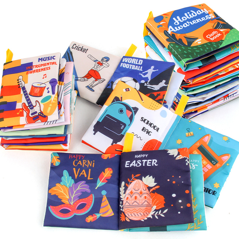 Nuevo bebé tridimensional educación temprana libro de tela cognitiva traje de papel a prueba de lágrimas bebé libro de tela juguetes para niños transfronterizos