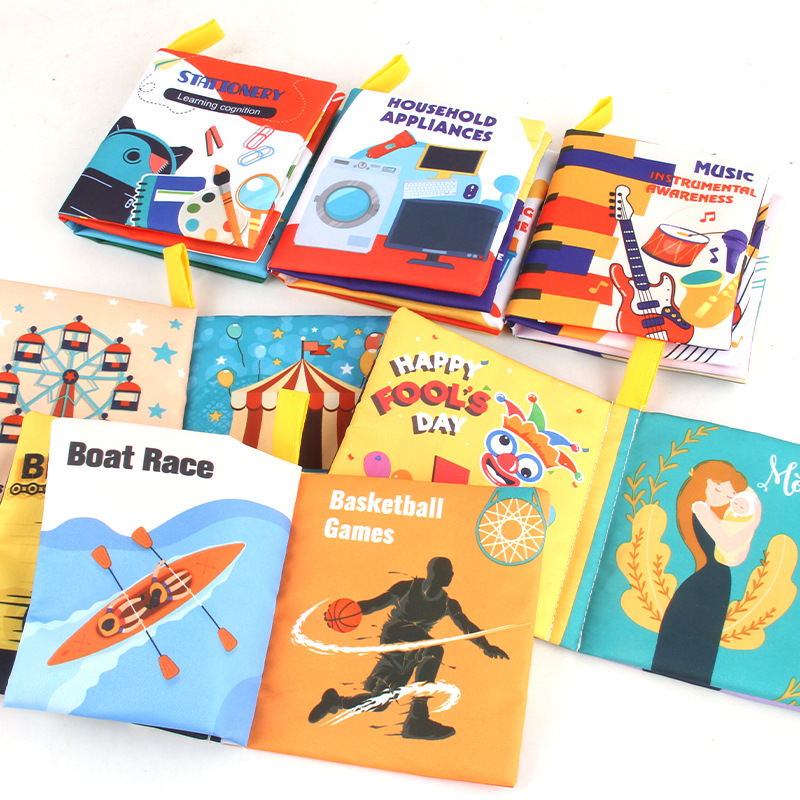 Nuevo bebé tridimensional educación temprana libro de tela cognitiva traje de papel a prueba de lágrimas bebé libro de tela juguetes para niños transfronterizos image 4