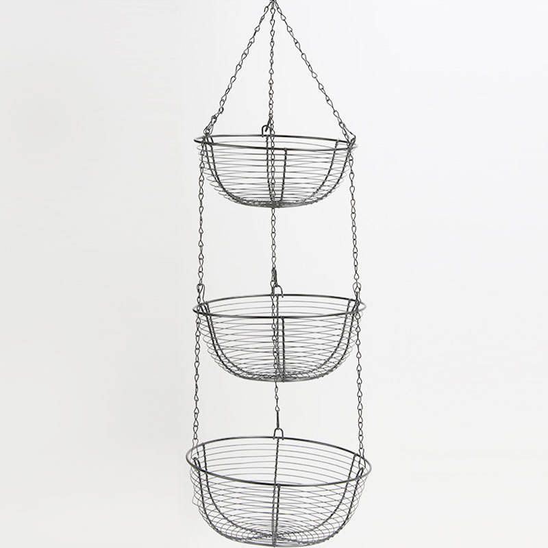 Cesta de fruta de hierro de estilo europeo creativo de tres capas desmontable cuenca de frutas cesta de almacenamiento de frutas cuna de frutas decoración del hogar