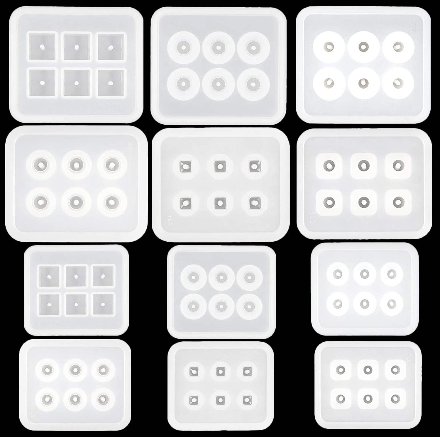 Crystal drop bead mold diy diamond square oval bracelet beaded epoxy silicone mold
