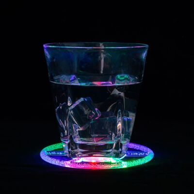 跨境七彩LED發光杯墊薄餐墊KTV酒吧夜場氣氛飲酒炫酷禮品促銷