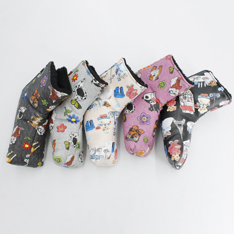 Venta al por mayor de fábrica cubierta de club de golf de impresión cubierta de club infantil resistente al desgaste juego de práctica de Putter impermeable transfronterizo Venta caliente