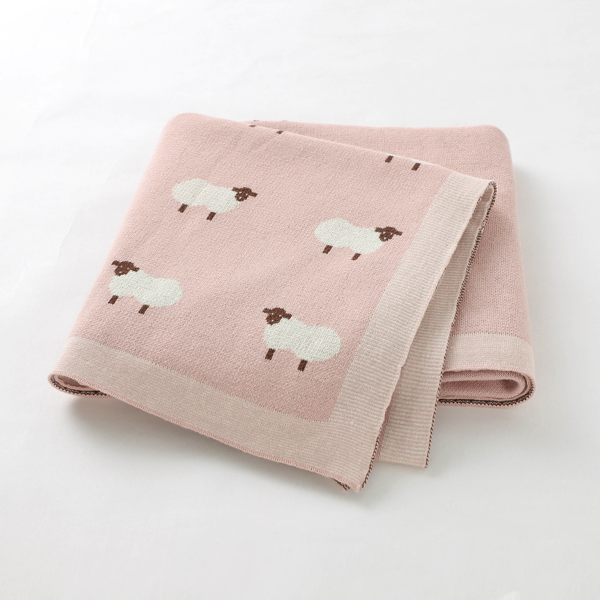 INS Venta caliente primavera y verano bebé manta de punto poco ovejas manta bebé edredón a prueba de viento