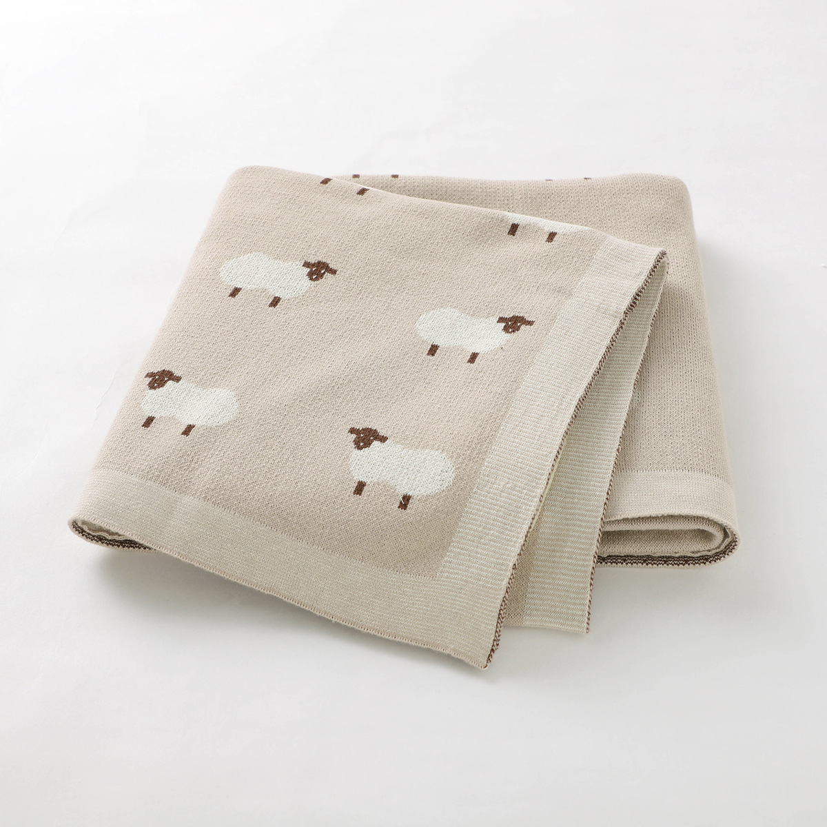 INS Venta caliente primavera y verano bebé manta de punto poco ovejas manta bebé edredón a prueba de viento