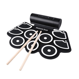 Convenient hand roll electronic drum silicone drum set hand roll jazz drum wholesale agent stereo dual horn
