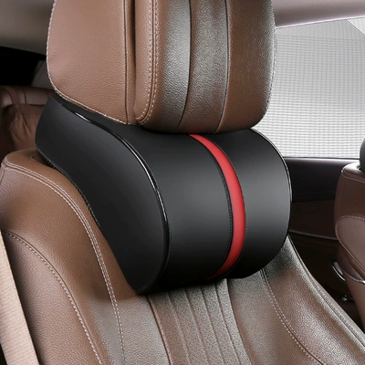 Factory Direct Car Headrest Lumbar Headrest - black-and-red-neck-pillow