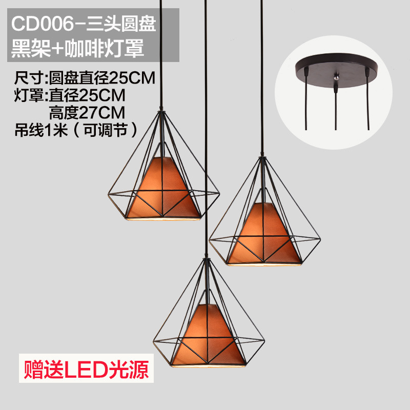 Araña de comedor, barra de bar simple moderna de tres cabezas, mesa de comedor creativa, dormitorio, personalidad, sala de estar, comedor, iluminación nórdica atmosférica