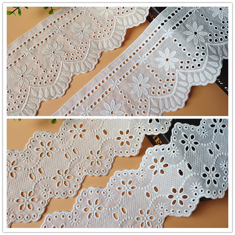 天腾批发时尚流行纺织服装家纺辅料白色棉布刺绣花边布料宽12厘米