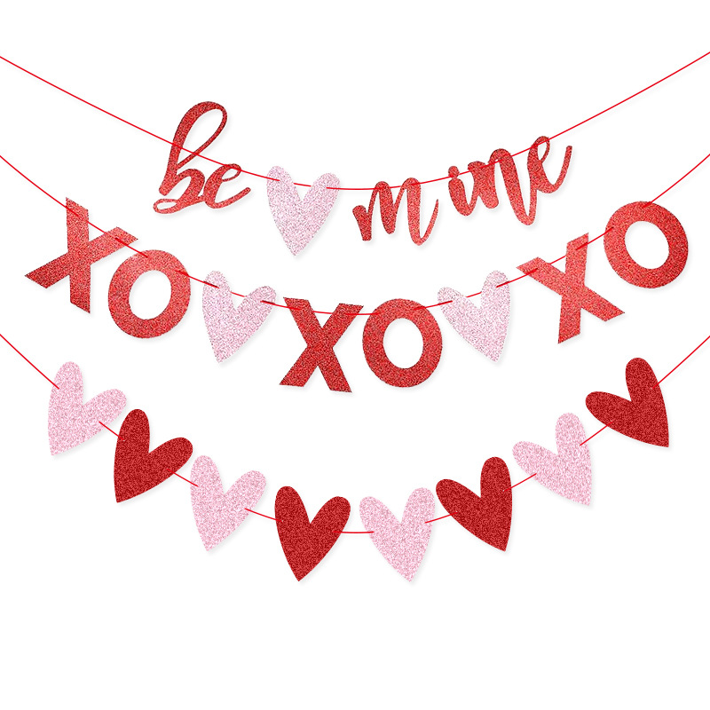 Ser mía XO propuesta de Boda boda Rosa decoración Garland Día de San Valentín amor escena diseño boda habitación Garland