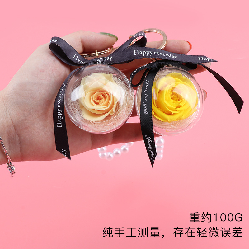 Flor eterna llavero Cadena de perlas Eterna Rosa colgante Día DE LA Mujer maestra Día DE LA Madre regalo exquisito pequeño regalo