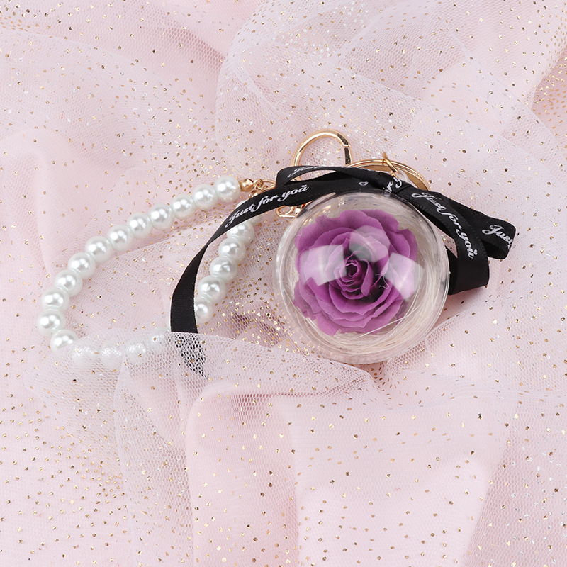 Flor eterna llavero Cadena de perlas Eterna Rosa colgante Día DE LA Mujer maestra Día DE LA Madre regalo exquisito pequeño regalo