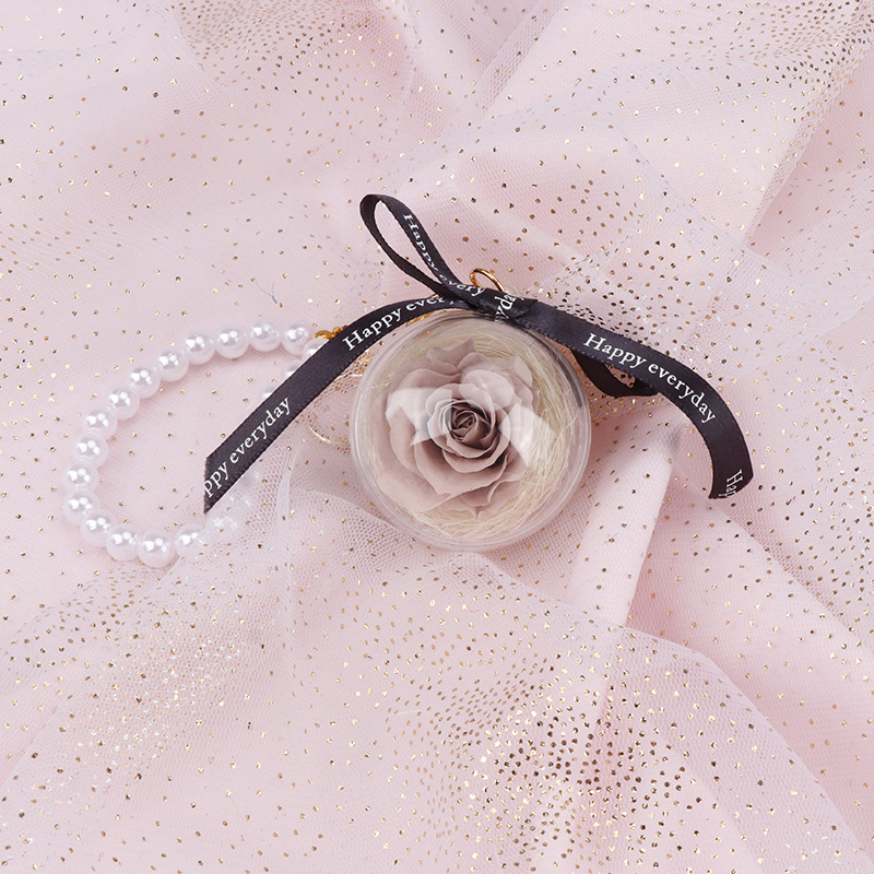Flor eterna llavero Cadena de perlas Eterna Rosa colgante Día DE LA Mujer maestra Día DE LA Madre regalo exquisito pequeño regalo