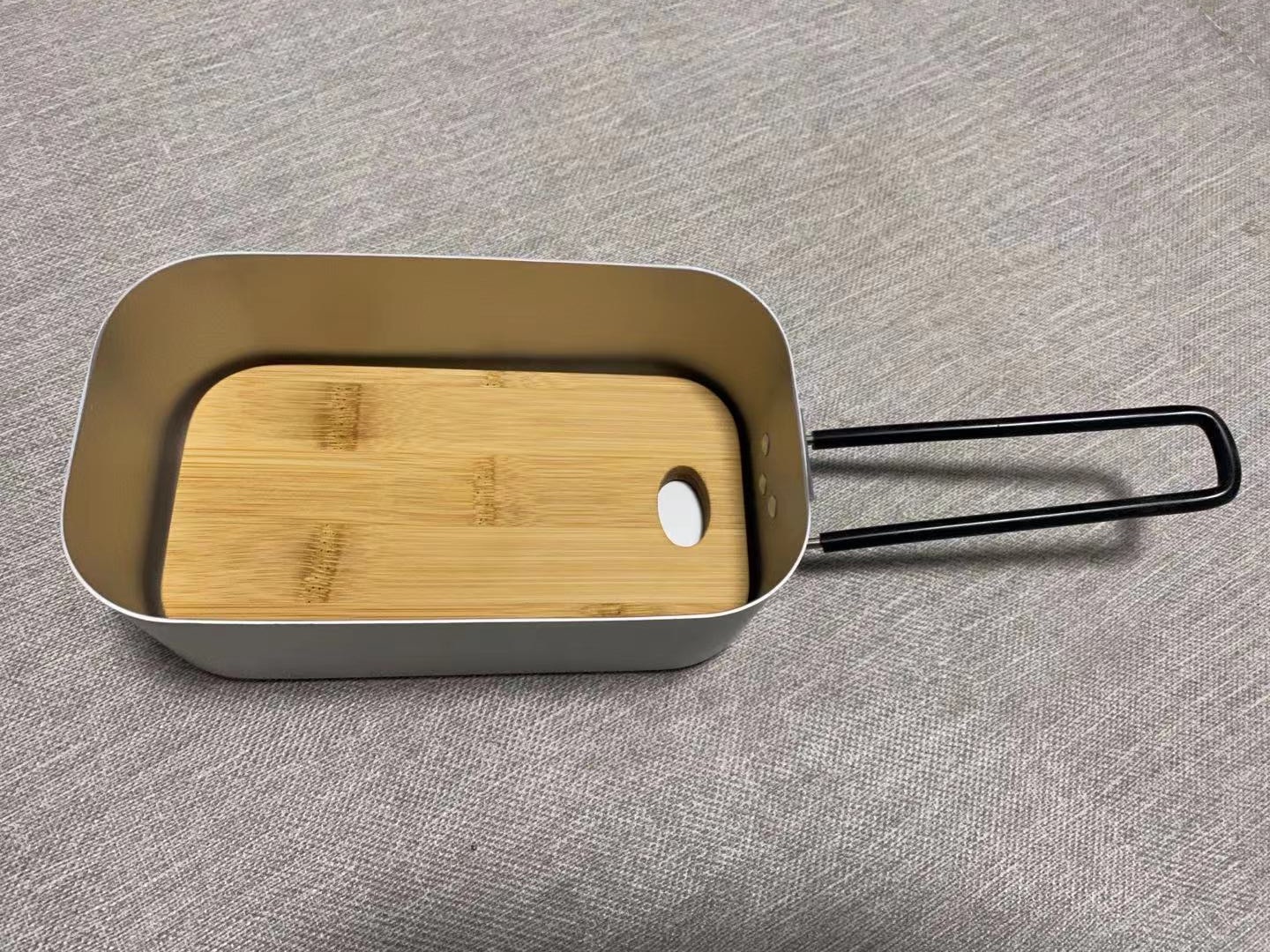 Camping al aire libre vajilla aluminio almuerzo caja portátil plegable japonés cuadrado almuerzo caja de almuerzo logotipo personalizado