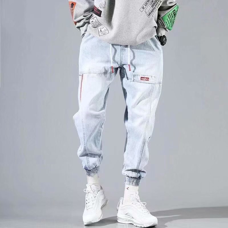 Autumn and Winter Jeans Men's Trendy Casual Loose Plus-Size Plus Size Plus-Size Wide-Leg Harem Casual Pants for Men