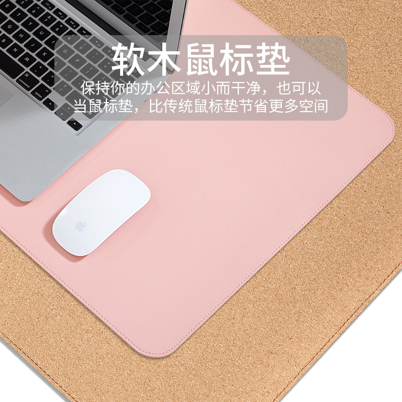 现货软木桌垫双面鼠标垫超大 PVC皮革书桌垫电脑办公桌垫防水耐脏