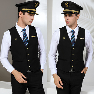 Railway New Slim-fit Suit Vest Men's High-speed Rail Suit Vest Business Casual Professional Dress Korean Fashion