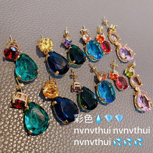 �ͮ���ʯ�����18K��ˮ���ʯ925�yᘶ��h��ɫ�M荶�ᔷ�ʽ�͹�