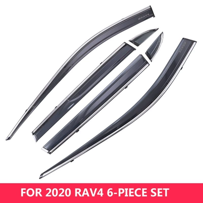 Version】, Rain shield - standard-packing-without-logo-toyota-rav4-mk5-xa50-2020-2025-extended-version-6pcs-with-bright-strips-rain-shield
