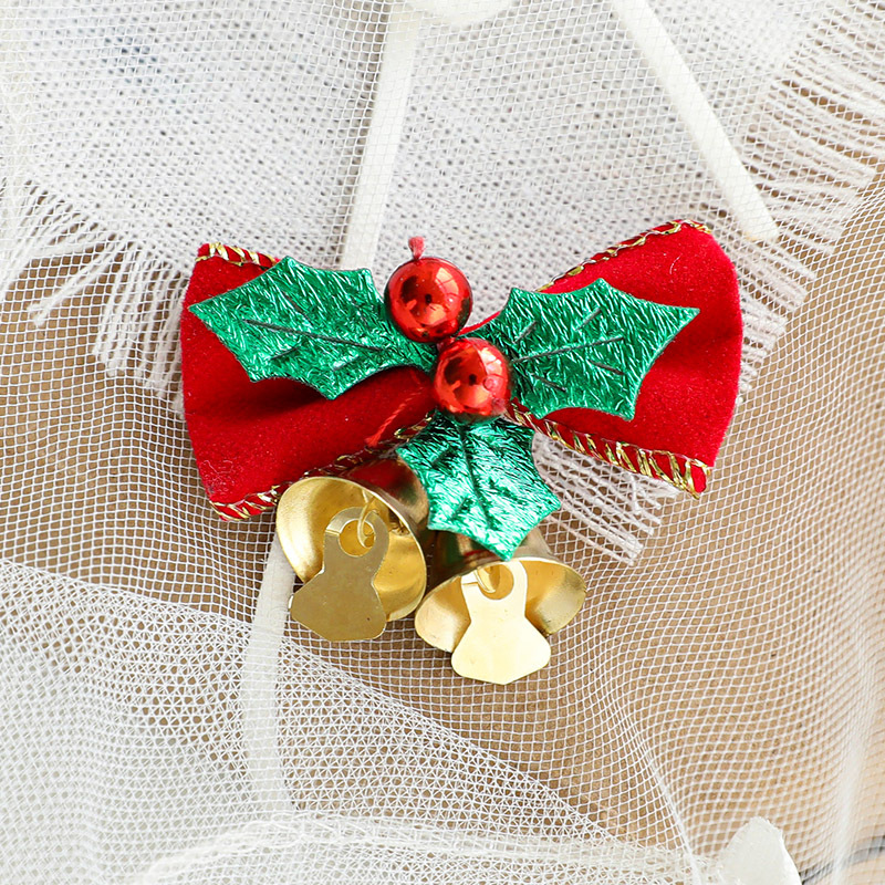 Adornos navideños de mini campanas y lazos, adornos para árboles de Navidad, adornos para regalos de Navidad, colgantes decorativos
