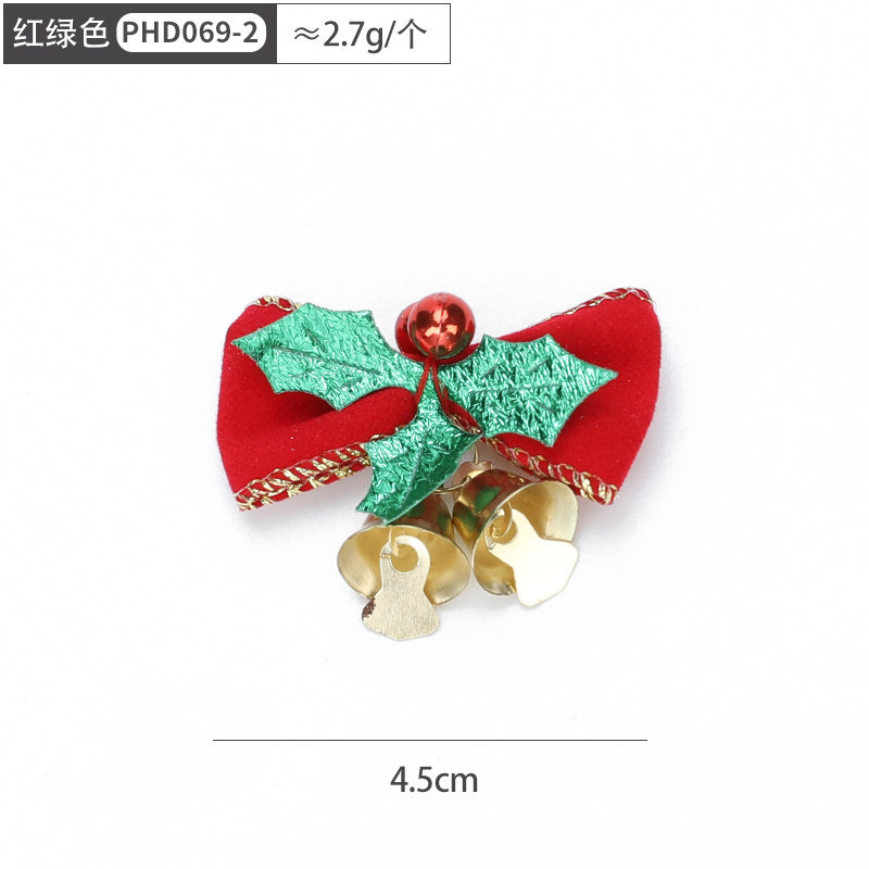Adornos navideños de mini campanas y lazos, adornos para árboles de Navidad, adornos para regalos de Navidad, colgantes decorativos