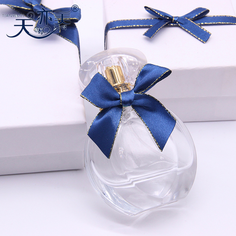 Botella de perfume al por mayor cinta decorativa arco 2cm doble borde de oro cinta mano arco