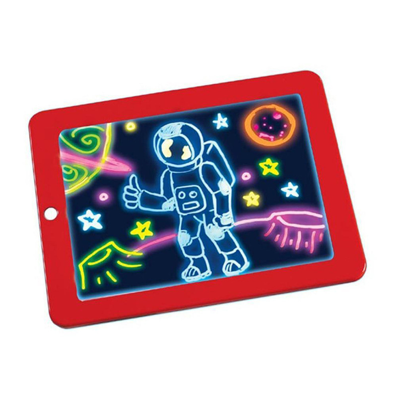 Amazon magicpad 3D tablero de dibujo para niños tablero de escritura fluorescente graffiti traje mágico tablero de dibujo luminoso