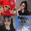Xiaohongshu Sunflower Girlfriend takes pictures of net red sunglasses, little daisy party bar jumpy birthday glasses