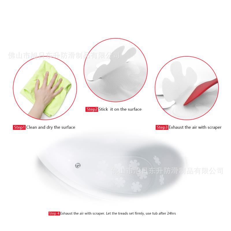 Baño 10CM de diámetro de goma PEVA soporte resistente al desgaste impermeable flor antideslizante pegatinas antideslizante tira de dibujos animados cinta antideslizante